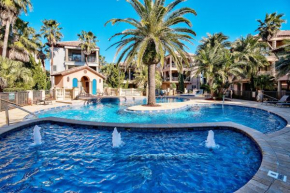 Mediterranean Home Style with Lagoon Style Pool near Private Beach